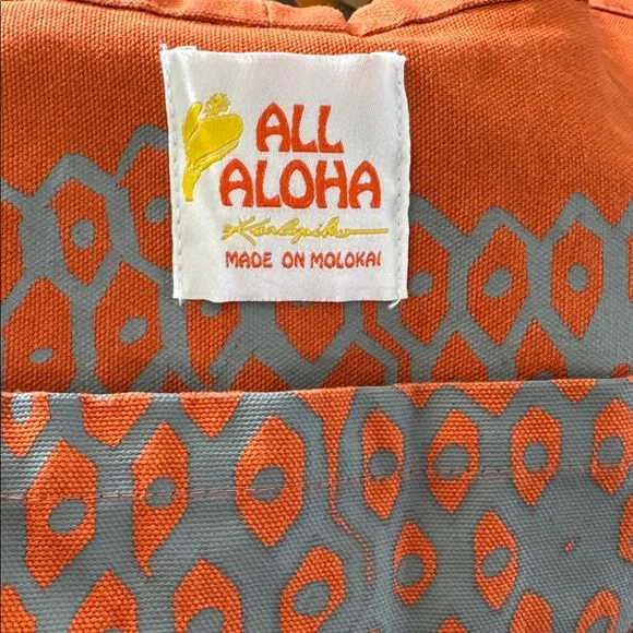 NWOT RARE Kealopiko ‘Eke Nui, Ulu Print, Orange and Gray - Picture 4 of 4